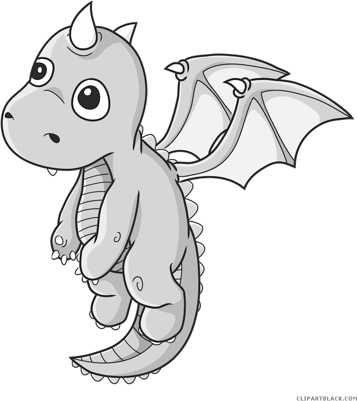 Dragon Animal Free Black White Clipart Images Clipartblack - Cartoon Dragon Clip Art (800x848)