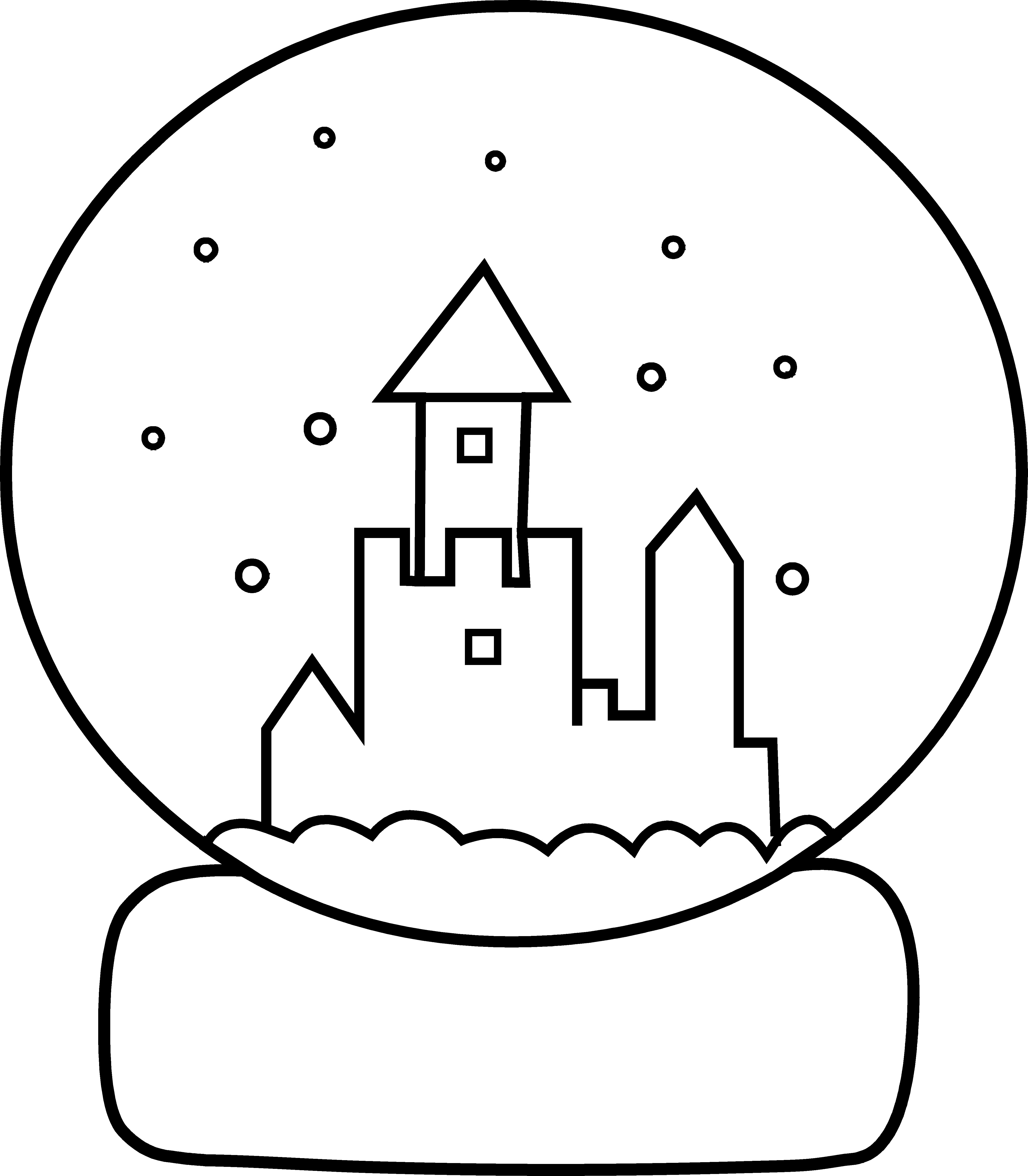Cute Snow Globe Coloring Page - Coloring Book (4606x5270)
