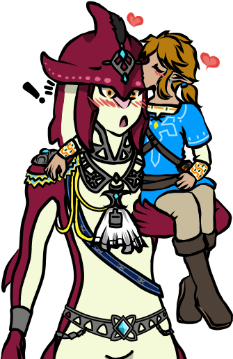 Link And His Shark Bf - Cartoon (433x534)