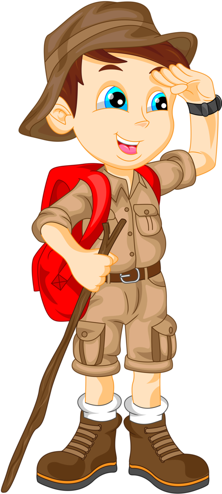 Camping - Clip Art Boy Hiker (462x1024)