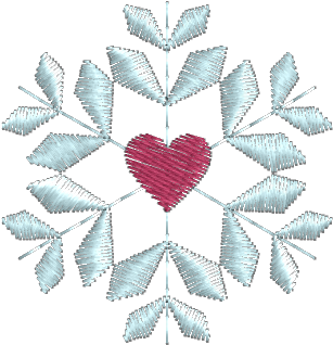 Floco De Neve Coração - Embroidery (600x600)