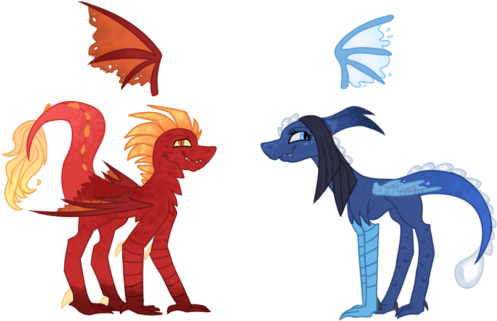 Sibling Dregons [ninjago] By Blu-fatiguemonster - Cartoon (1024x677)