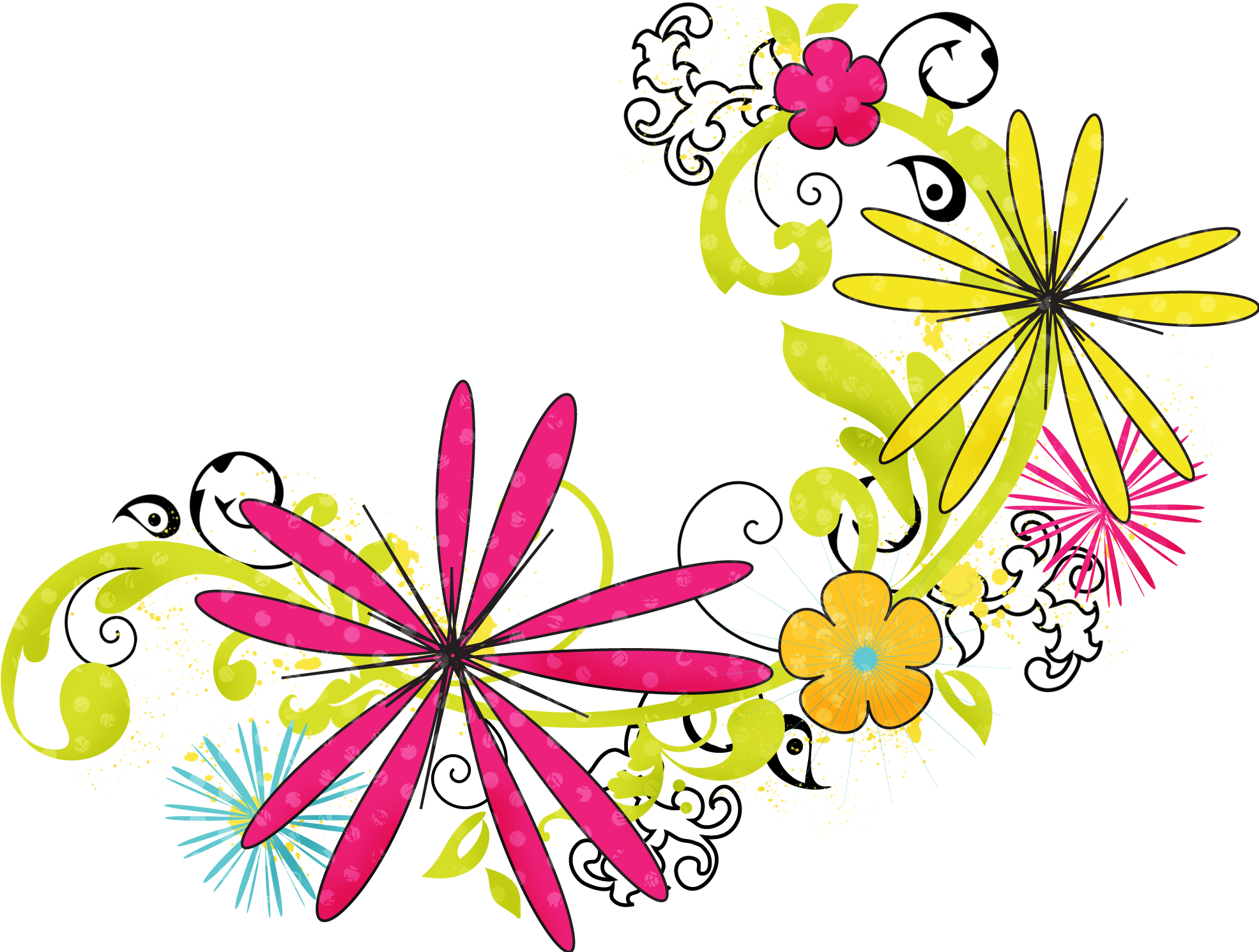 Colorful Snowflakes Border Download - Floral Png (2049x1500)