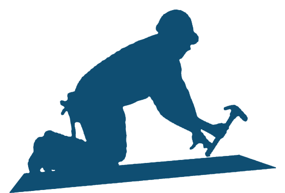 Need A Roofing Company Contact Colton T - Roofer Silhouette (614x390)