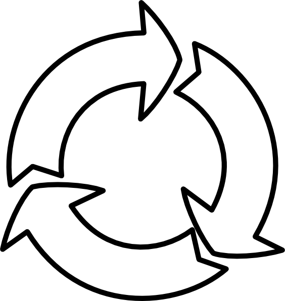Reuse Cliparts - Reduce Reuse Recycle Symbol Circle (564x596)