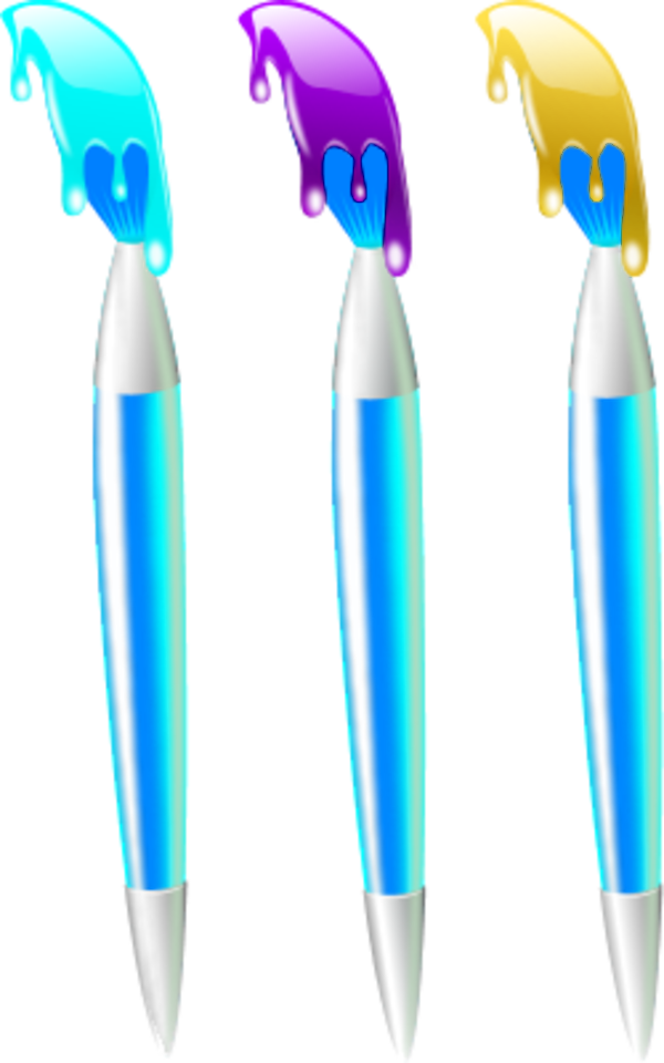 Wet Paint Brush Clipart - Drawing (600x960)