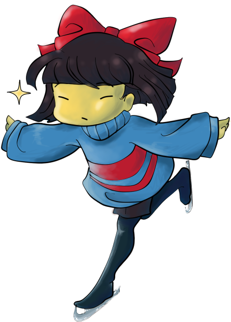 Frisk Ice Skating By Alice With A Bowtie - Frisk Alice In Wonder Land (576x720)