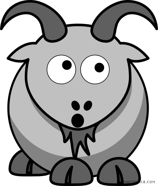 Gray Goat Animal Free Black White Clipart Images Clipartblack - Cartoon Goat (510x599)
