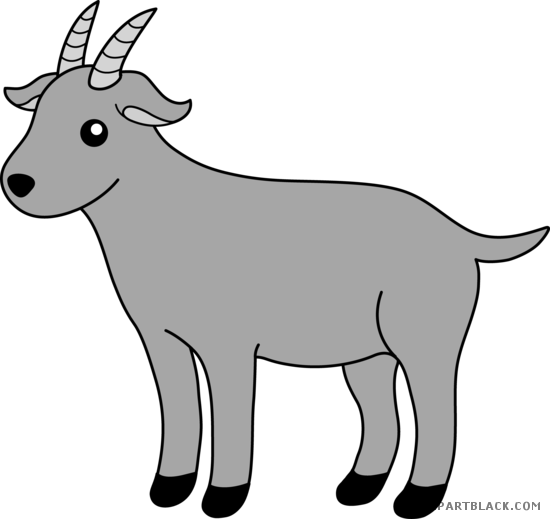 Gray Goat Animal Free Black White Clipart Images Clipartblack - Goat Clipart (550x519)