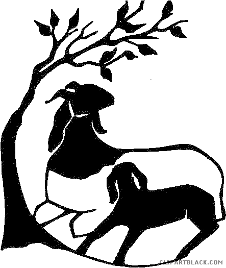 Boer Goat Animal Free Black White Clipart Images Clipartblack - Goat Head Logo Farm (449x526)