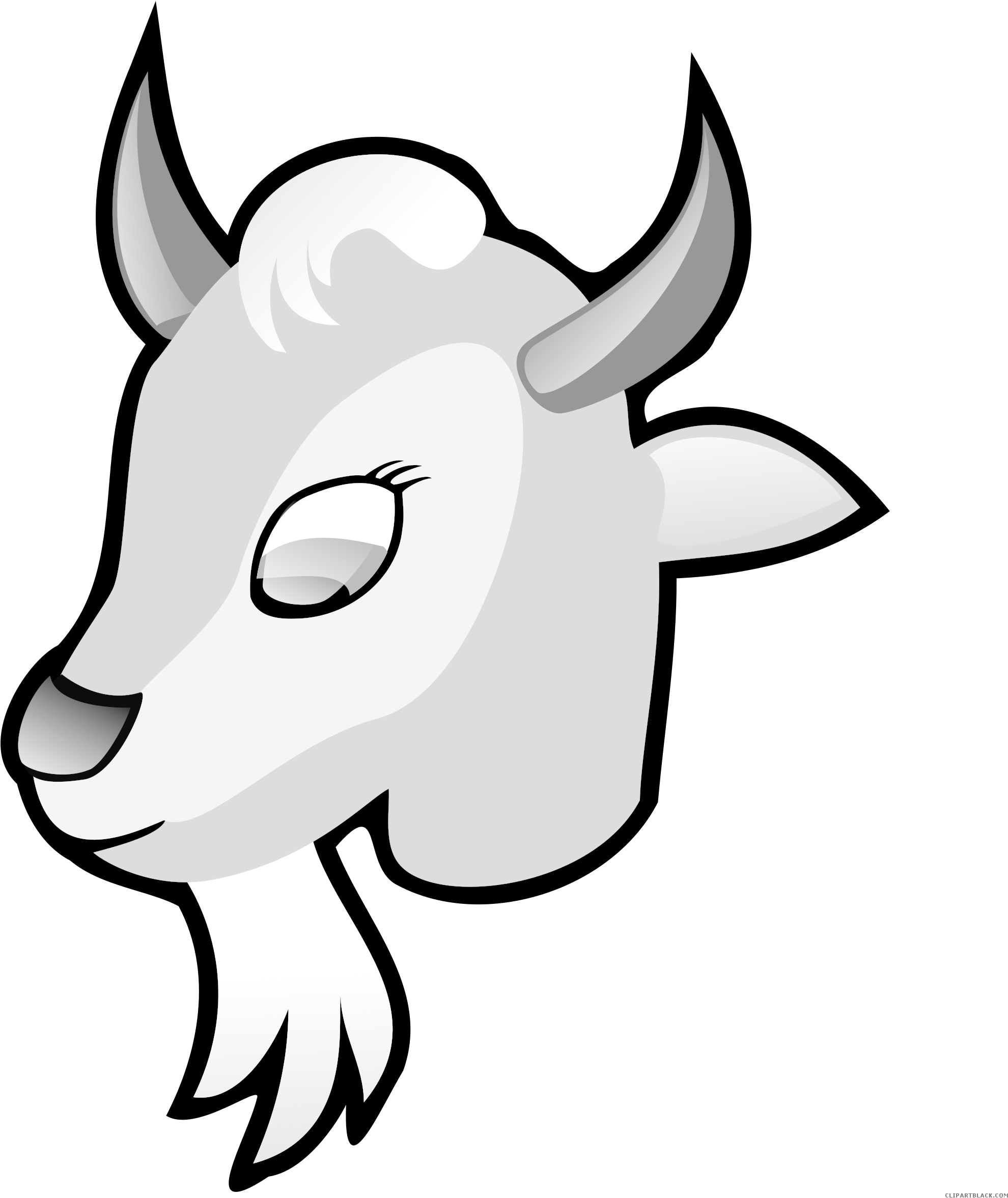 Goat Head Animal Free Black White Clipart Images Clipartblack - Cau Lac Bo Bong Da (2400x2400)