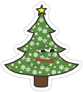 Sad Christmas Pepe - Xmas Tree (375x360)
