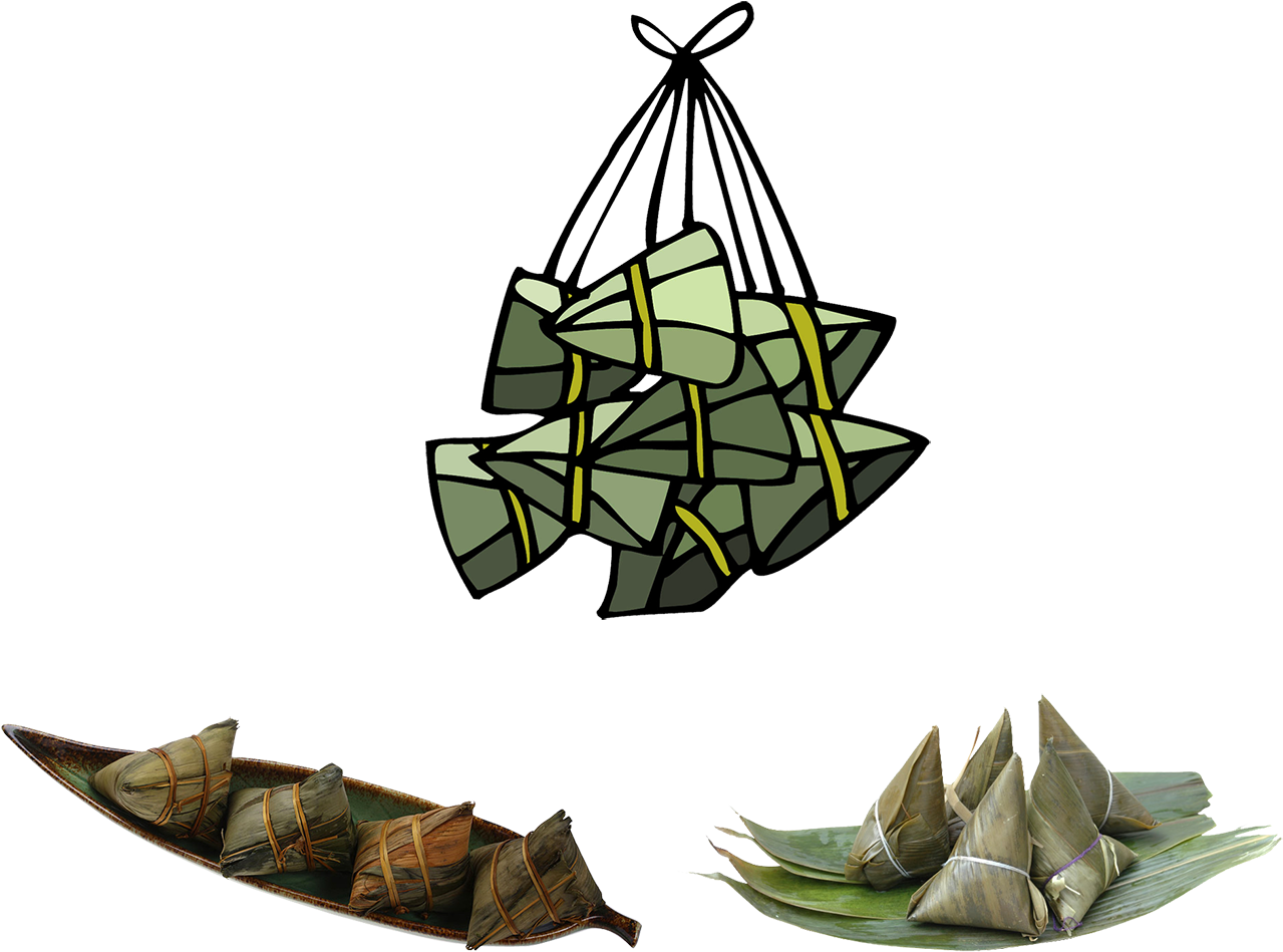 Zongzi Cartoon Dragon Boat Festival - 端午 節 素材 (1300x1068)