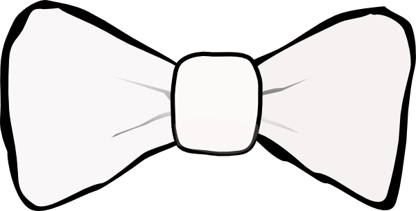 Drawn Bow Tie Transparent - White Bow Tie Vector (600x305)