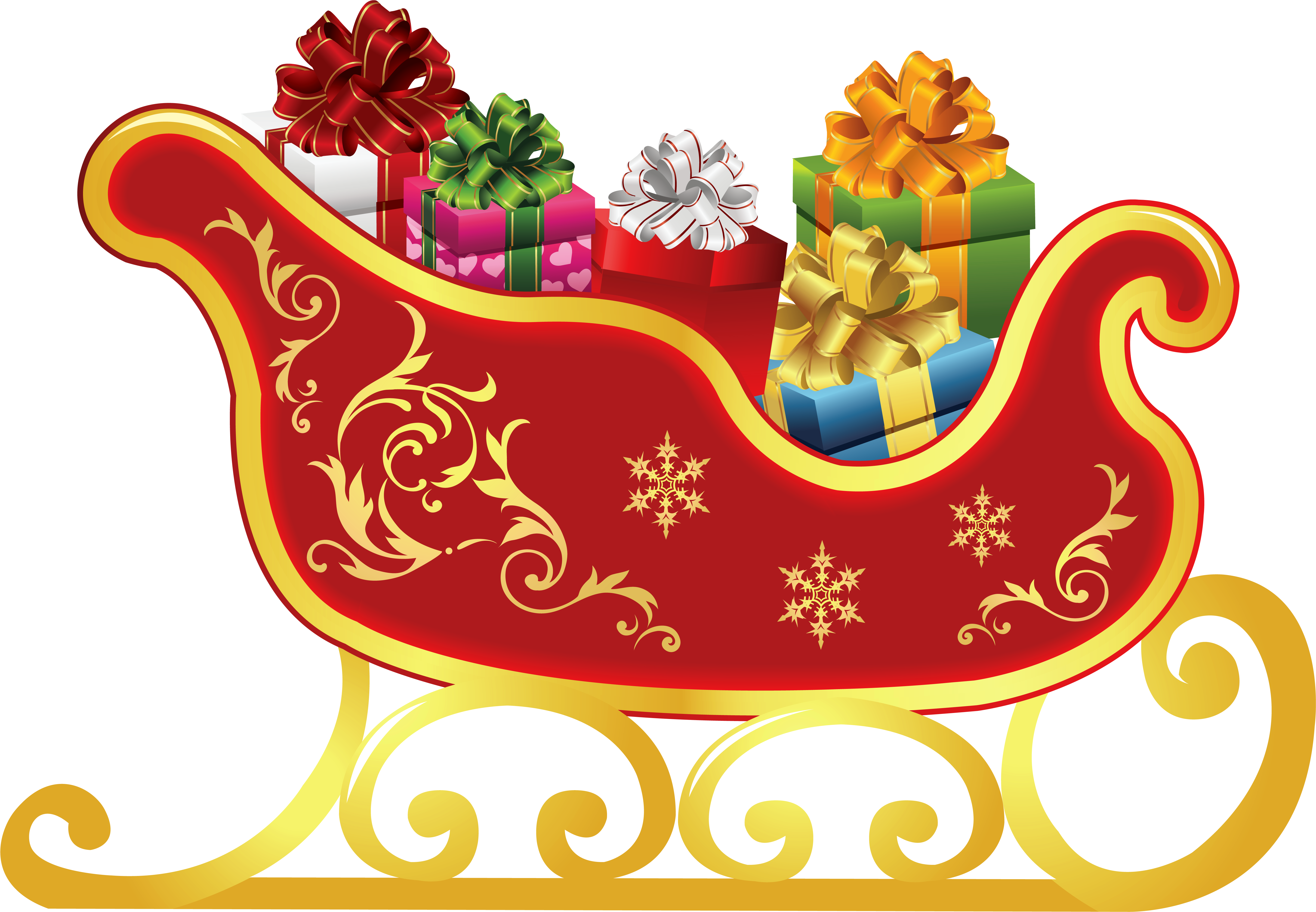 Blue Clipart Sled - Christmas Sleigh Clipart (5842x4268)