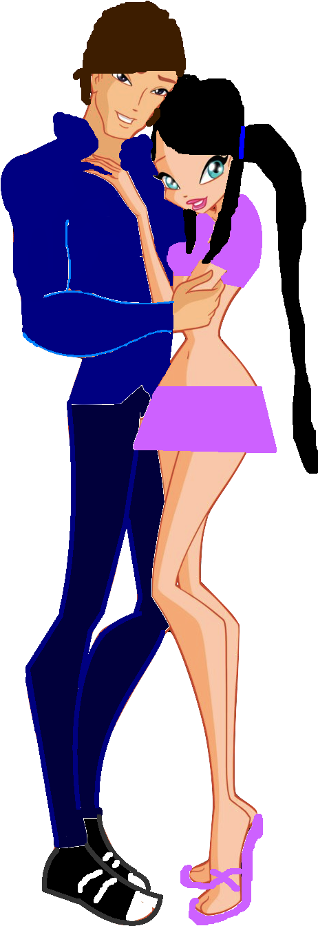 A Young Couple By Sharpclap290 - Cartoon (581x1376)