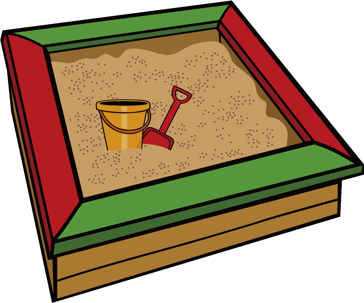 Sandbox Sand Art And Play Clip Art - Cartoon Sandbox (1276x1276)