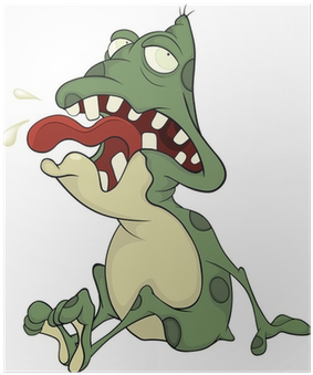 Cartoon Poster • Pixers® • We Live To Change - European Green Toad (400x400)