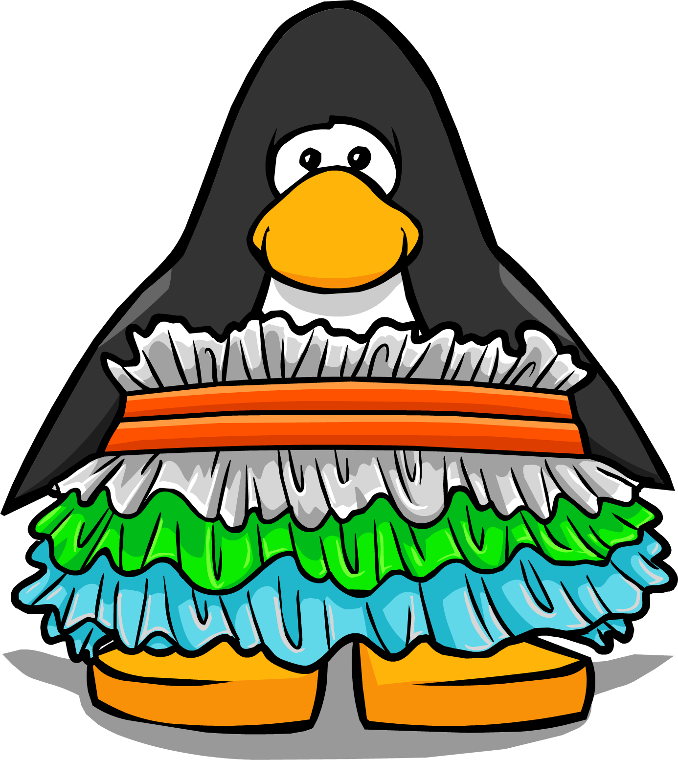 Snow Cone Ruffle Dress From A Player Card - Club Penguin (1386x1554)