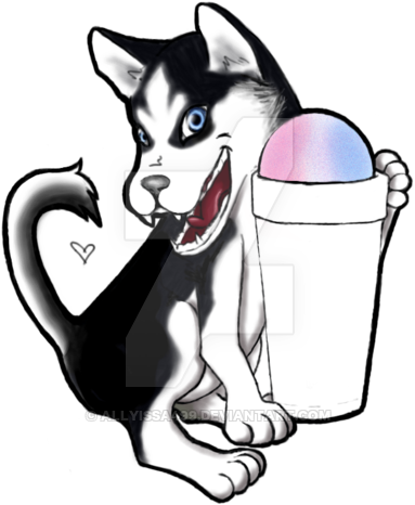 Snow Cone Husky By Allyissa499 - Cartoon (400x476)