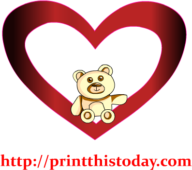 Teddy Bear Sitting Inside A Heart Clip Art - Teddy Bear Inside Heart (417x417)