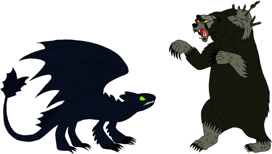 Toothless Vs Mor'du By Brermeerkat16 - Brave Mor Du (900x506)