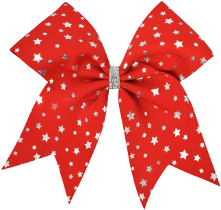 Red Foiled Stars I Love Cheer® Hair Bow - Foiled Stars (1000x1000)
