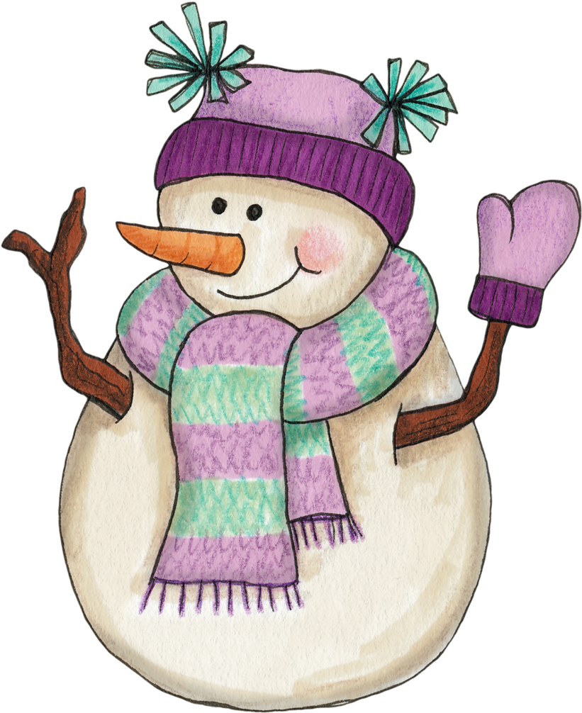 Khadfield Snowmanmummy - Daddy Snowman Clipart (836x1024)