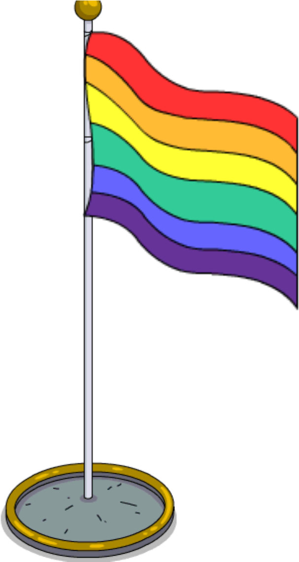 Rainbow Flag Pole - Gay Flag Pole Png (614x1140)