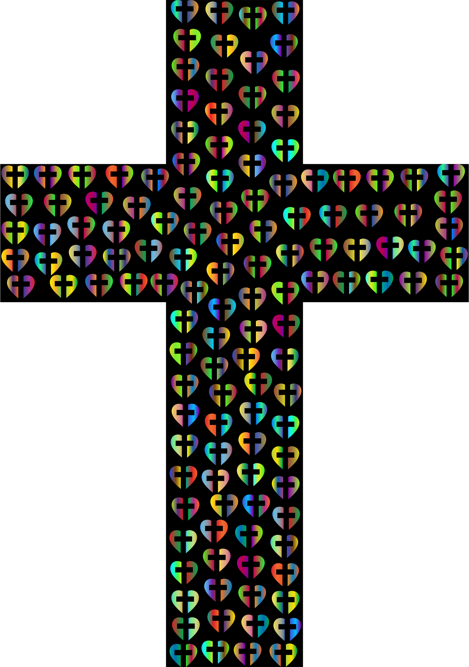 Heart Cross Fractal 2 - Prismatic Heart (1604x2278)