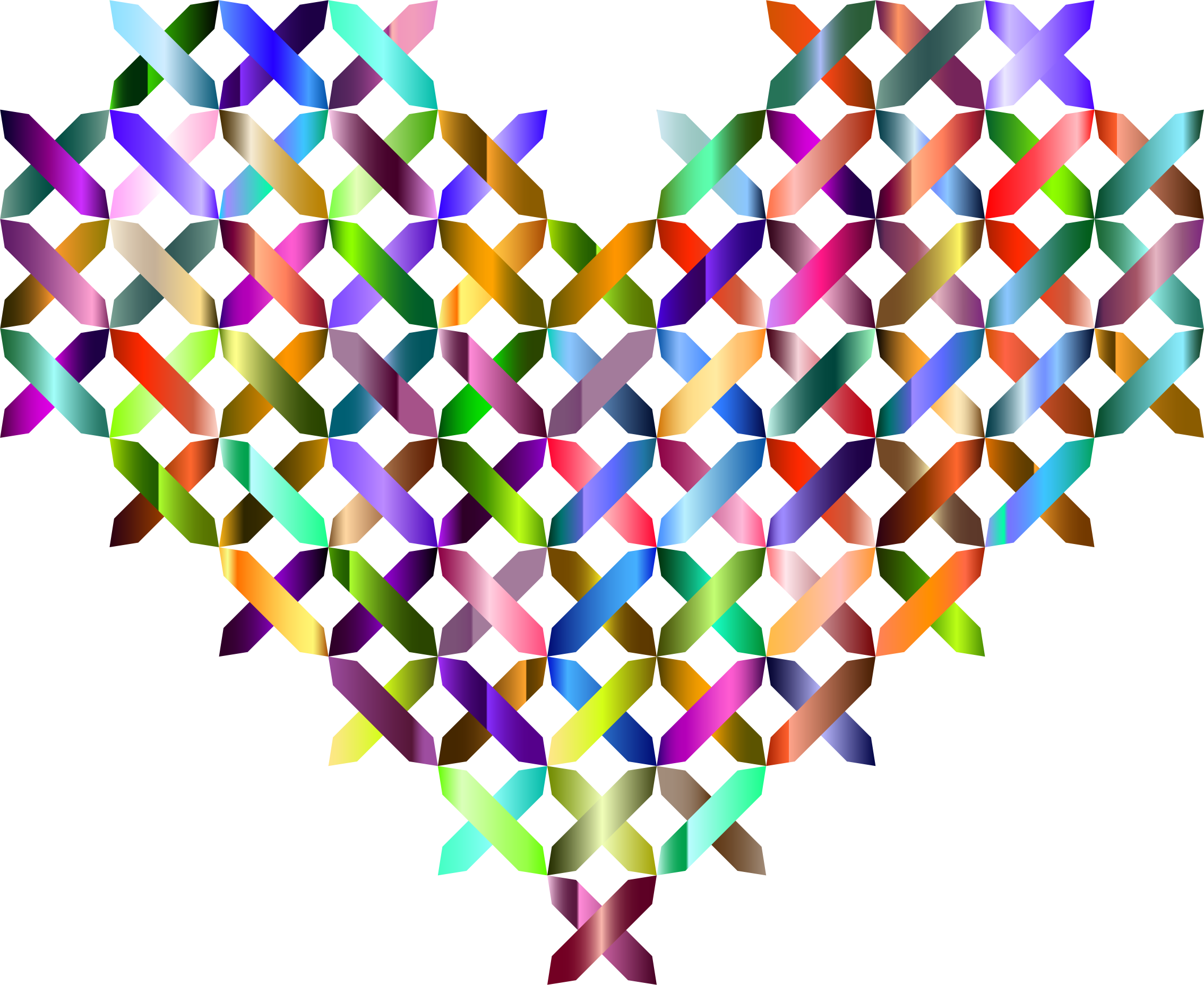Cross Stitched Heart Prismatic 2 - Cross Stitched Heart Prismatic 2 (2268x1856)