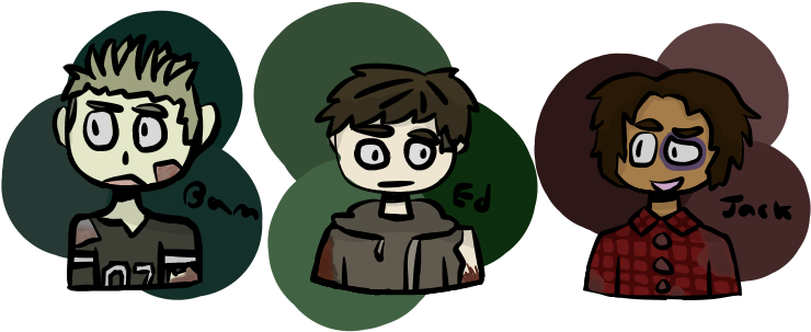 Bam, Ed, And Jack By Bimeow - Cartoon (800x700)