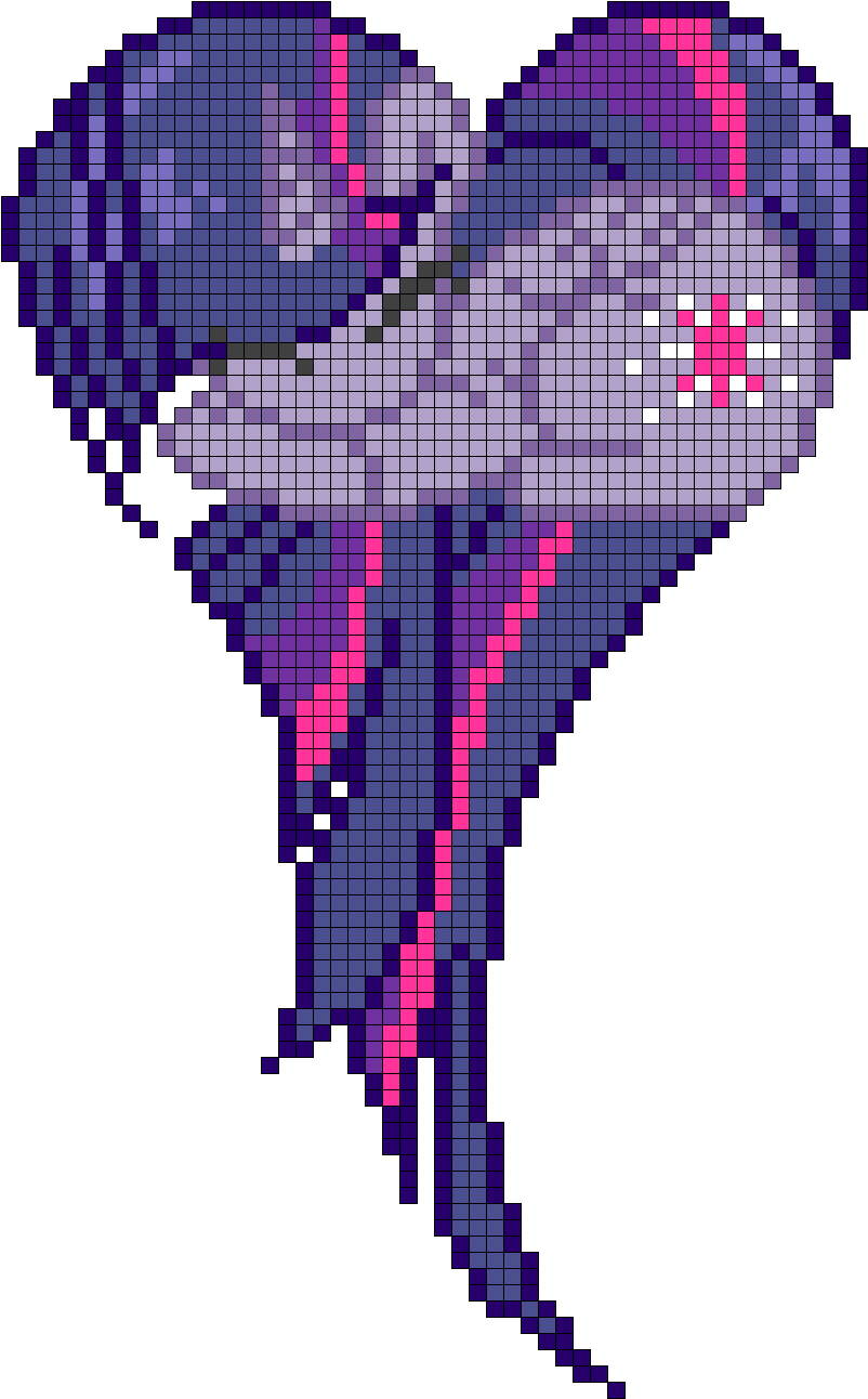Mlp Princess Twilight Sparkle Heart Perler Bead Pattern - Build Minecraft My Little Pony (897x1366)