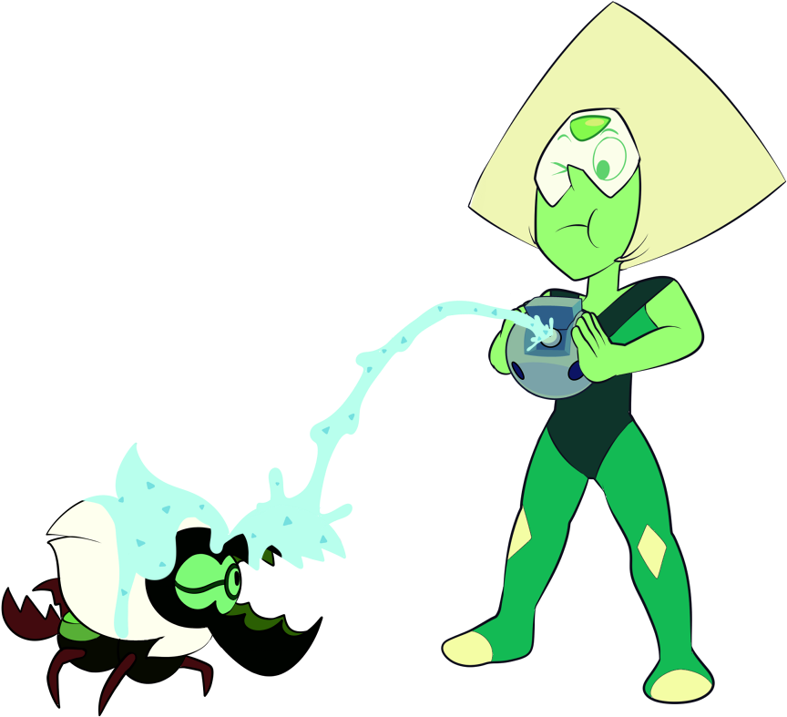 Green Fictional Character Cartoon Vertebrate Leaf Plant - Steven Universe Peridot Corrupted (1000x870)