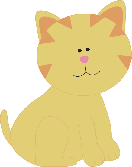 Cute Yellow Cat - Cute Cat Clip Art (437x553)