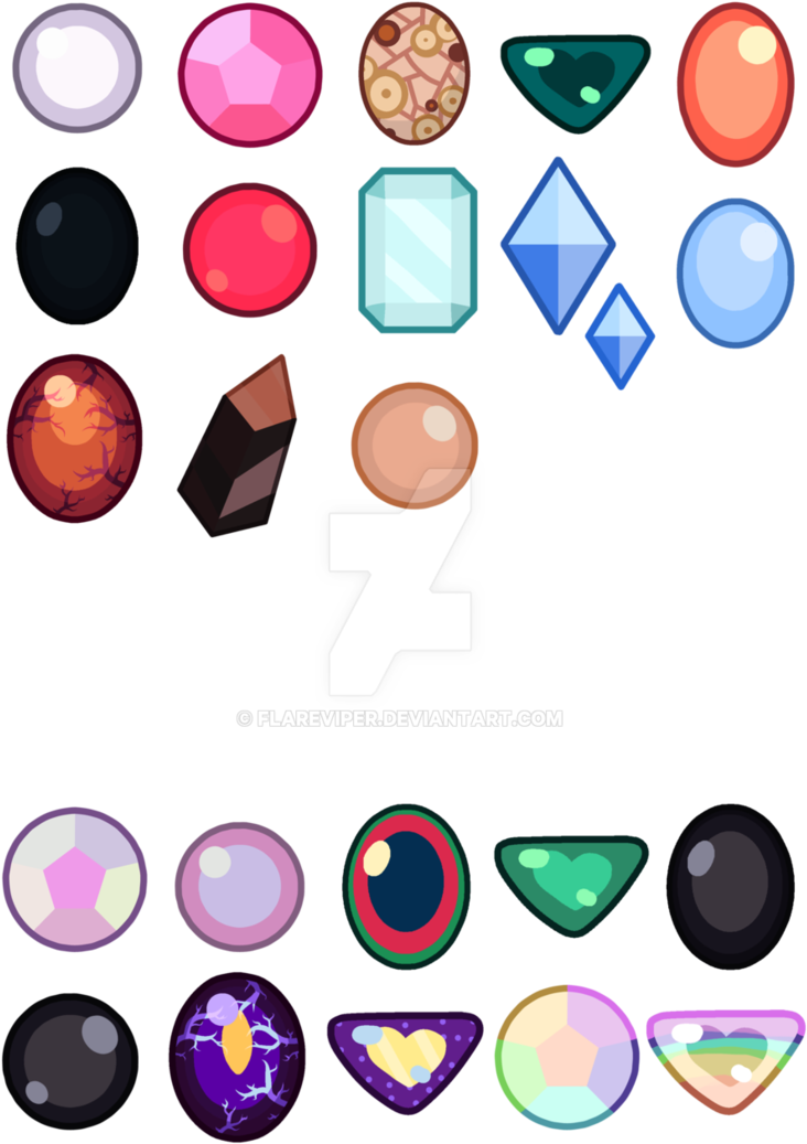All Gem Cuts By Flareviper - Steven Universe Gem Cuts (742x1077)