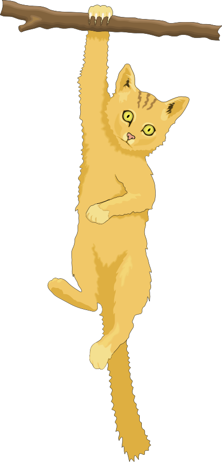 Cat In Tree Large 900pixel Clipart Cat In Tree Design - Cat In Tree Clip Art (432x900)