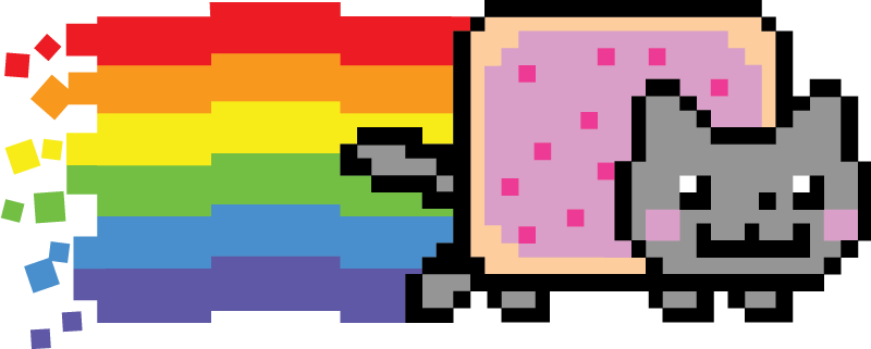 Cat Pink Text Font - Nyan Cat Animated Gif (800x321)