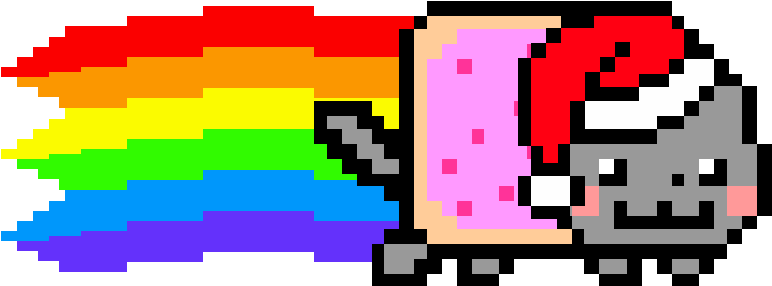 Mi Nyan-cat Navideño, Hecho Pixel A Pixel - Nyan Cat Gif Transparent (784x296)