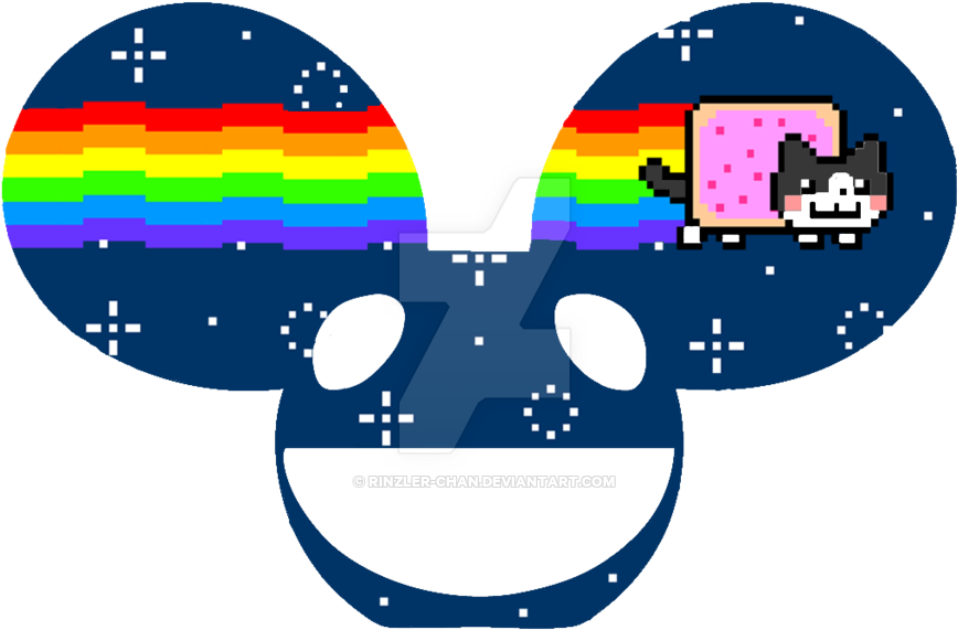 Deadmau5 Nyan Cat Mau5head By Rinzler-chan - Nyan Cat Skrillex Png (900x578)