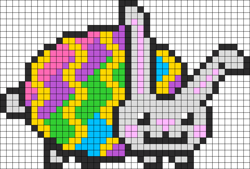 Easter Nyan Cat Perler Bead Pattern / Bead Sprite - Nyan Cat (841x568)