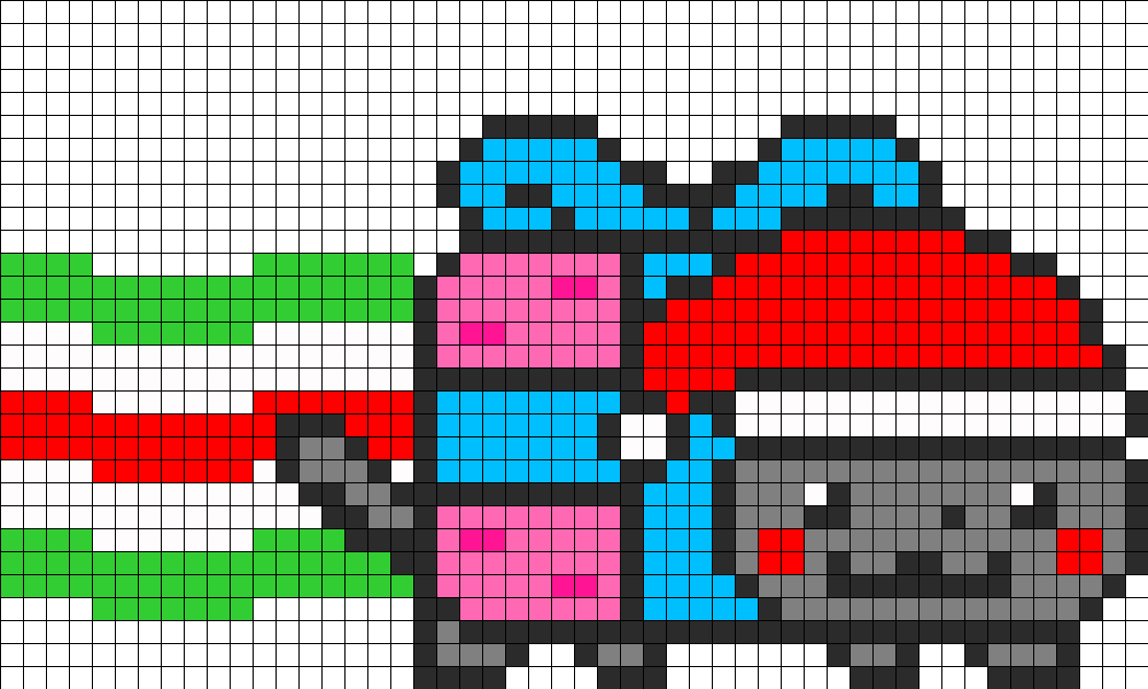 Nyan Cat Perler Bead Pattern 192266 - Christmas Nyan Cat Pixel Art (1050x630)
