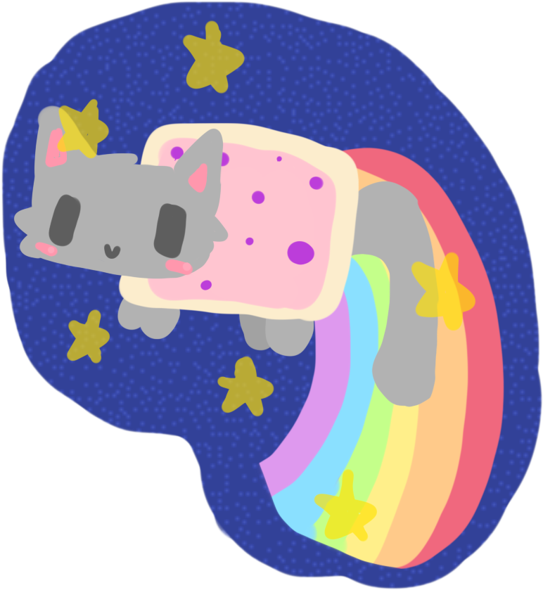 Chibi Nyan Cat By Cat - Gif (800x900)