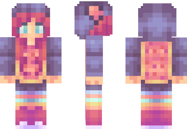 Minecraft Pixel Art Templates Nyan Cat - Nyan Cat Girl Minecraft Skin Pe (620x430)