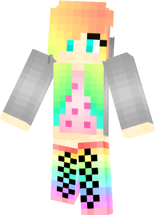Nyan Cat Minecraft Gallery For > Minecraft Nyan Cat - Minecraft Nyan Cat Girl Skins (308x426)