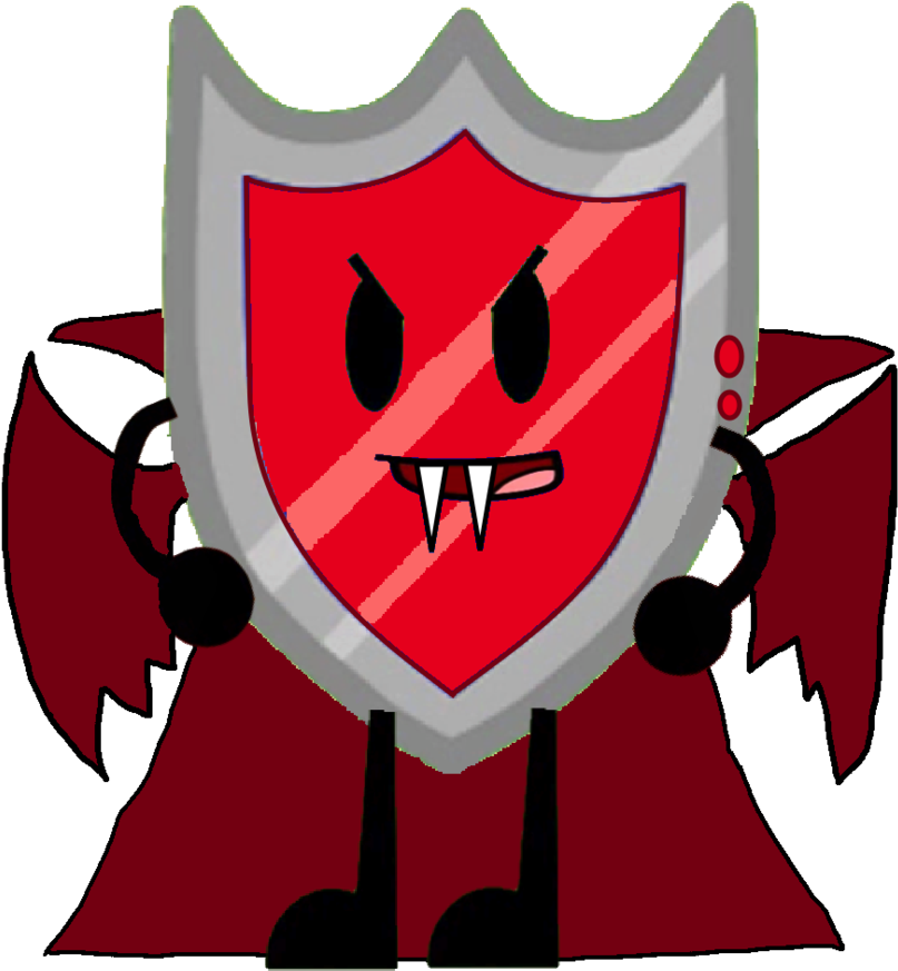Shieldy As A Vampire Vector By Thedrksiren - Brawl Of The Objects Shieldy (814x981)