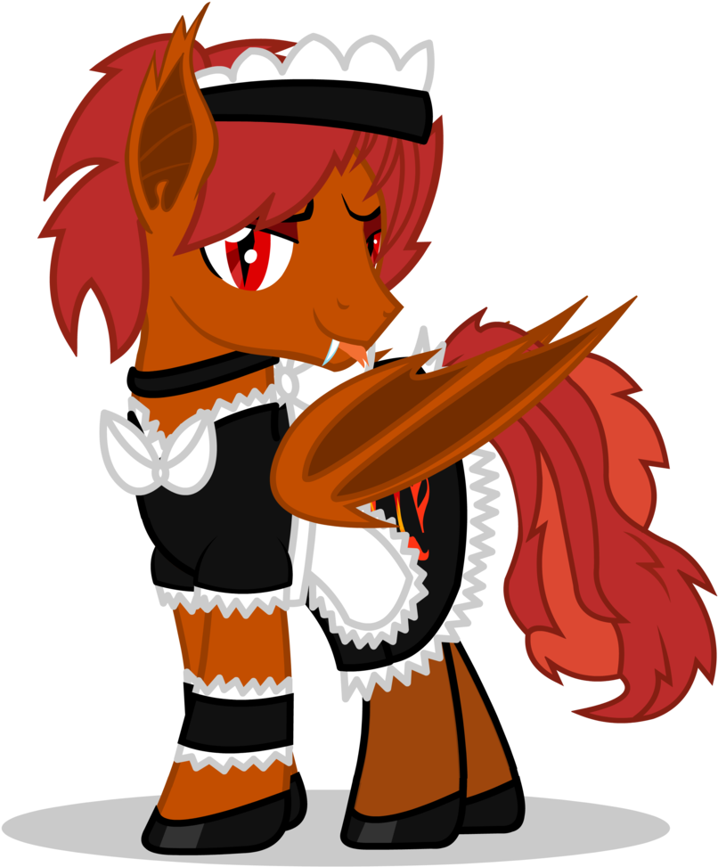 Goldenfoxda, Bat Pony, Bow, Clothes, Crossdressing, - Cartoon (978x1024)