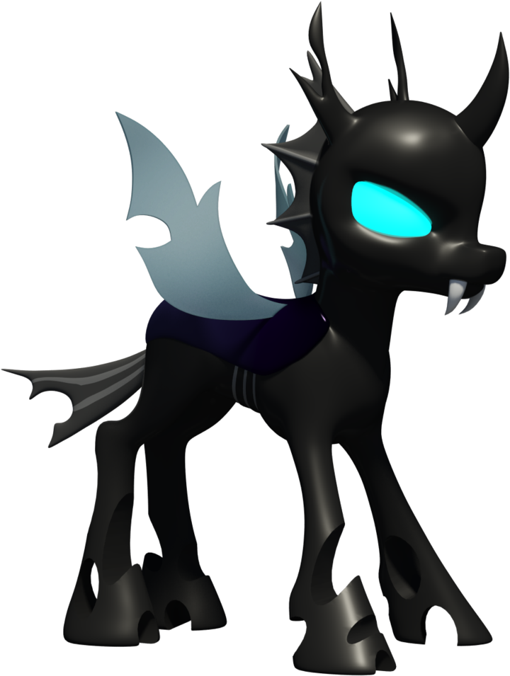 Changeling 3d Model By Clawed-nyasu - Mlp Changeling 3d Model (1024x1024)