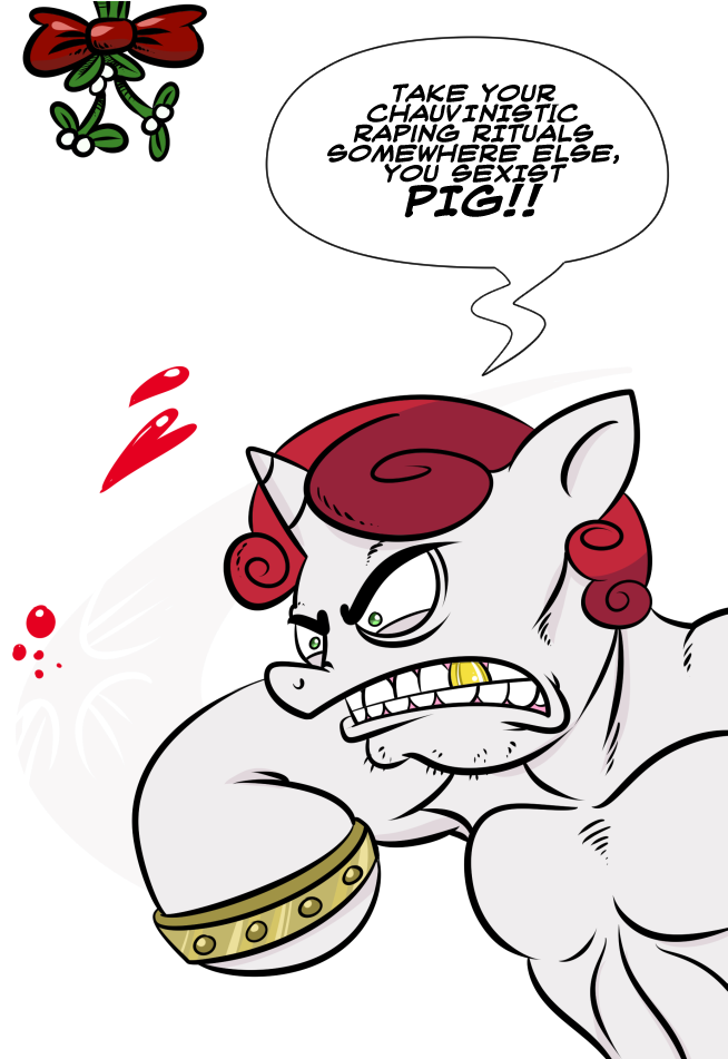 Catfood-mcfly, Ask Fury Belle, Fury Belle, Mistletoe, - Cartoon (1024x950)