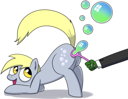 Catfood-mcfly, Blowing Bubbles, Bubble, Derpy Hooves, - Filename (500x353)